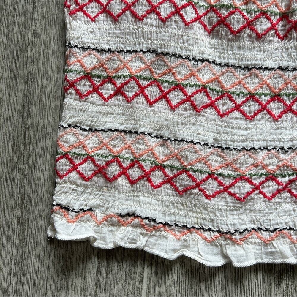 American Eagle Off-White/Multicolor Embroidered S… - image 4